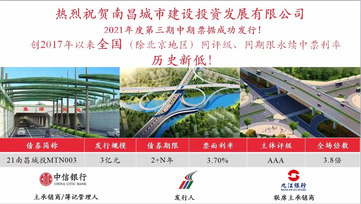 南昌城投公司乐成刊行永续中票，，，，利率再创天下新低